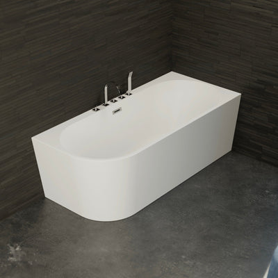Baignoire semi-îlot murale