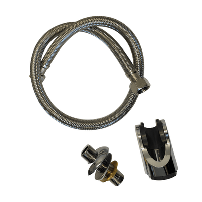70 (Kit sortie de flexible 3 pièces support fileté + flexible eau chaude + support mural)