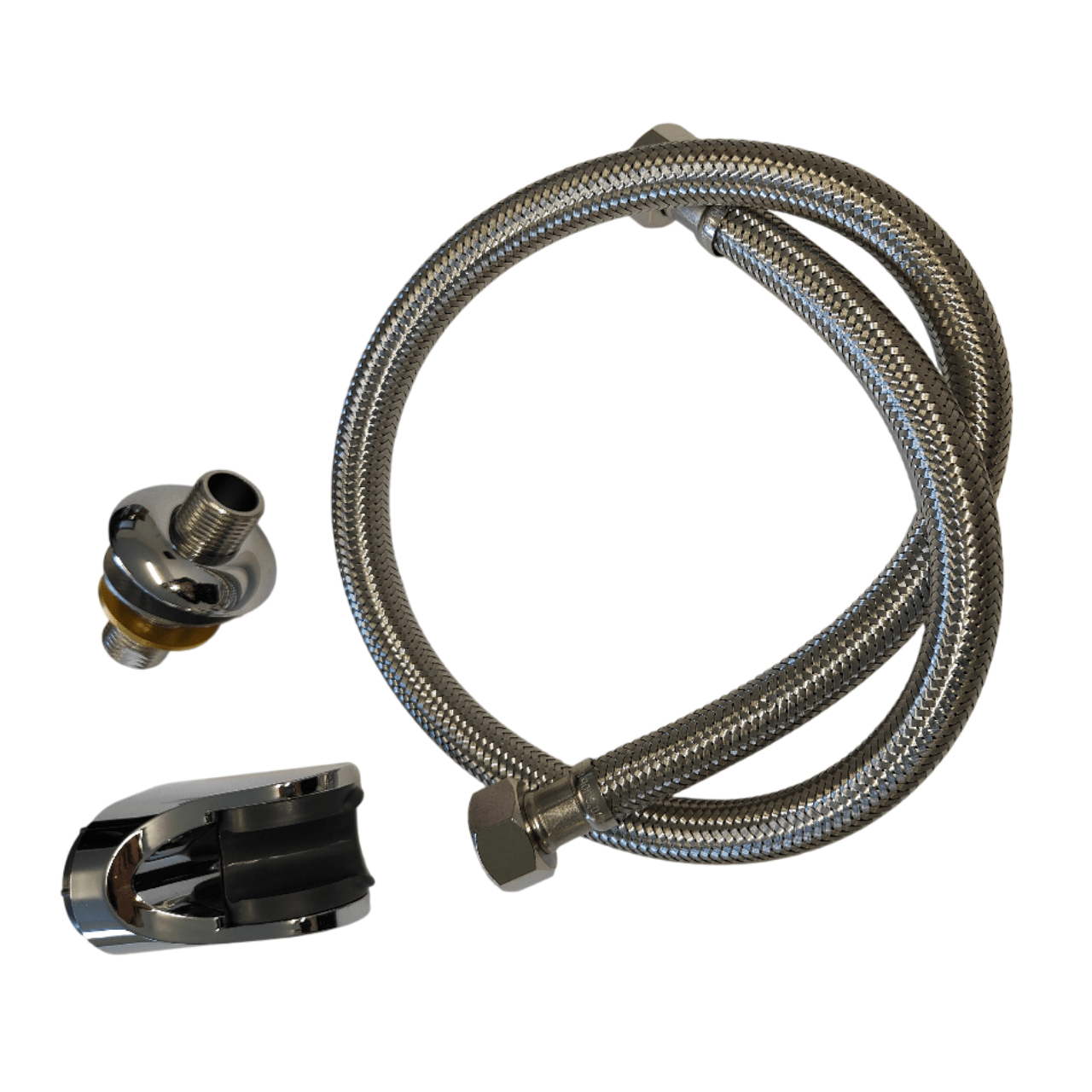 70 (Kit sortie de flexible 3 pièces support fileté + flexible eau chaude + support mural)