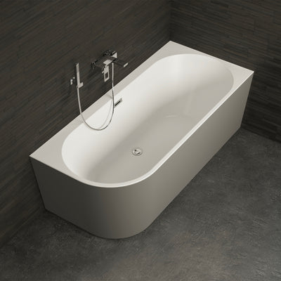 Baignoire semi-îlot droite grise 180 cm Capri / Corner half-freestanding bath right grey 180 cm Capri / Bañera semi-exenta mural derecha grise 180 cm Capri / Vasca freestanding a parete destra grigia 180 cm Capri / Half vrijstaand bad rechts grijs 180 cm Capri 