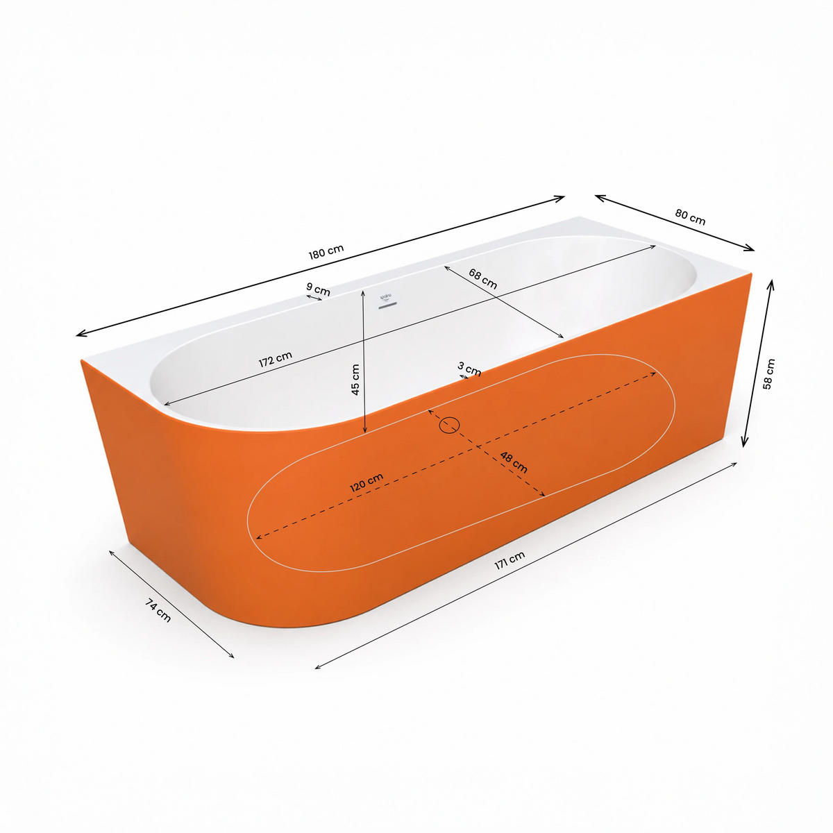 Capri 180 droite orange H