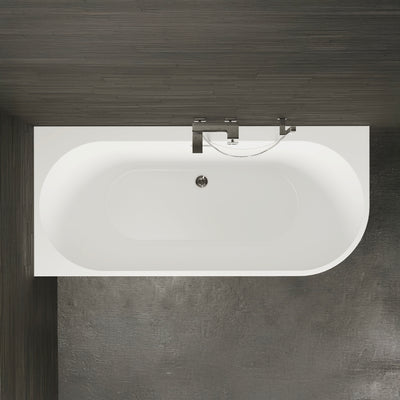 Baignoire semi-îlot gauche noire 180 cm Capri / Corner half-freestanding bath left black 180 cm Capri / Bañera semi-exenta mural izquierda negro 180 cm Capri / Vasca freestanding a parete sinistra nera 180 cm Capri / Half vrijstaand bad links zwart 180 cm Capri 