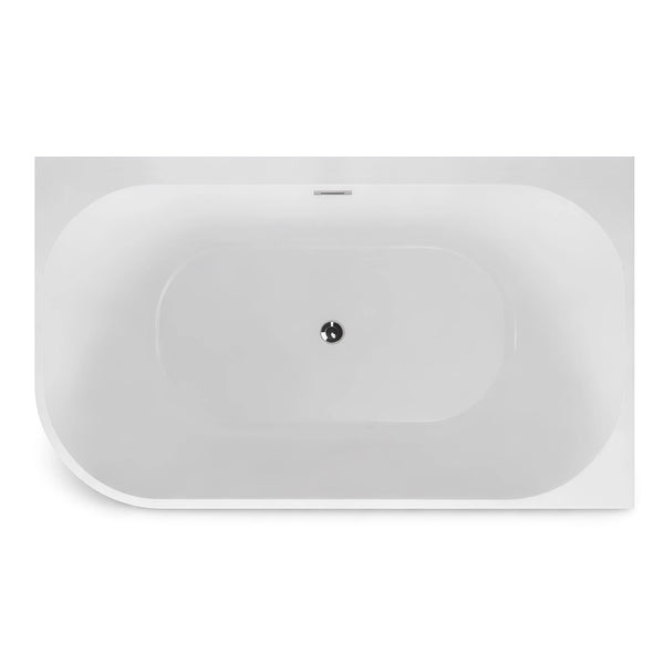 Baignoire semi-îlot murale d’angle Capri 170 cm blanche Spalina version droite – vue produit