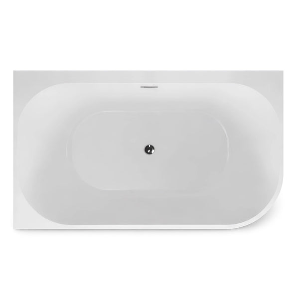 Baignoire semi-îlot murale d’angle Capri 170 cm noire Spalina version gauche – vue produit