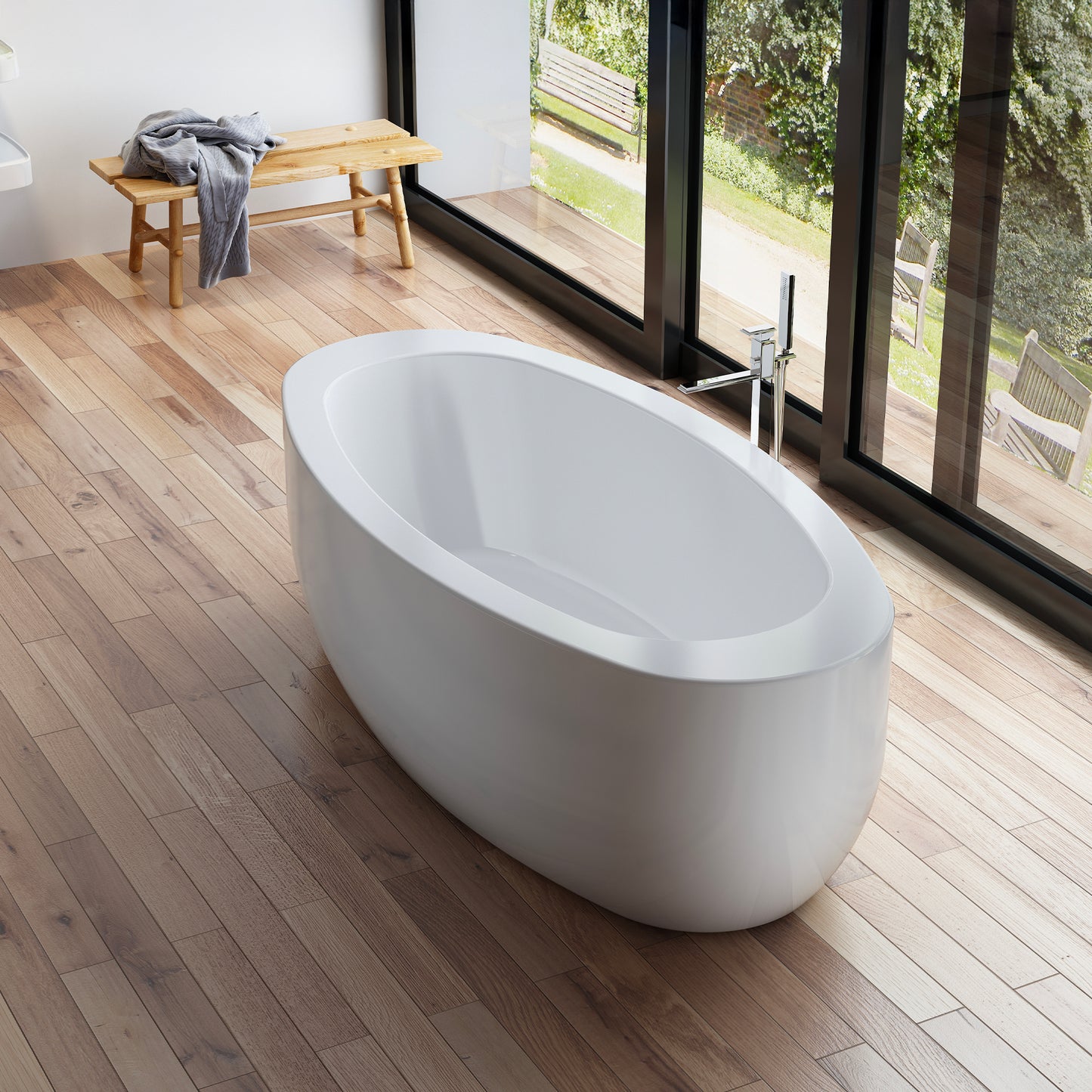 Baignoire îlot ovale blanche 175 cm Cayo / Oval freestanding white bathtub 175 cm Cayo / Bañera exenta oval blanca 175 cm Cayo / Vasca freestanding ovale bianca 175 cm Cayo / Ovale vrijstaand bad wit 175 cm Cayo