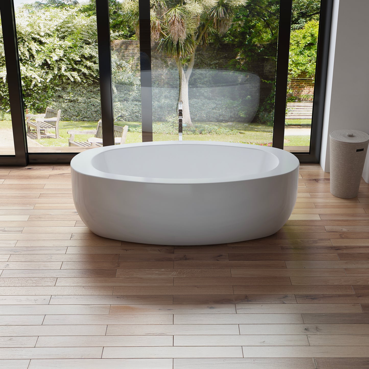 Baignoire îlot ovale blanche 175 cm Cayo / Oval freestanding white bathtub 175 cm Cayo / Bañera exenta oval blanca 175 cm Cayo / Vasca freestanding ovale bianca 175 cm Cayo / Ovale vrijstaand bad wit 175 cm Cayo