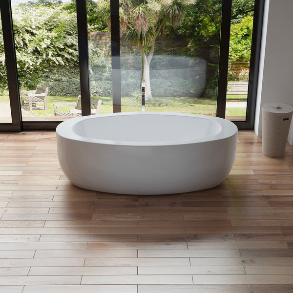 Baignoire îlot ovale blanche 175 cm Cayo / Oval freestanding white bathtub 175 cm Cayo / Bañera exenta oval blanca 175 cm Cayo / Vasca freestanding ovale bianca 175 cm Cayo / Ovale vrijstaand bad wit 175 cm Cayo