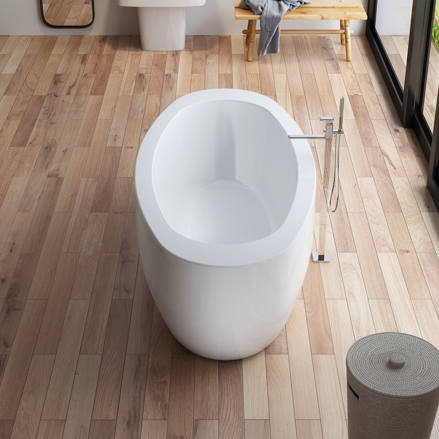 Baignoire îlot ovale blanche 175 cm Cayo / Oval freestanding white bathtub 175 cm Cayo / Bañera exenta oval blanca 175 cm Cayo / Vasca freestanding ovale bianca 175 cm Cayo / Ovale vrijstaand bad wit 175 cm Cayo
