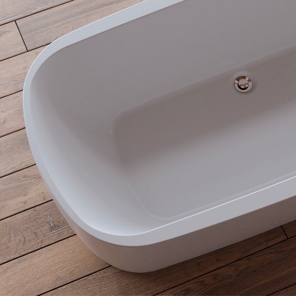 Baignoire îlot rectangulaire blanche 170 cm Dune / Rectangular freestanding white bathtub 170 cm Dune / Bañera exenta rectangular blanco 170 cm Dune / Vasca freestanding rettangolare bianco Dune / Vrijstaand rechthoekig bad wit 170 cm Dune