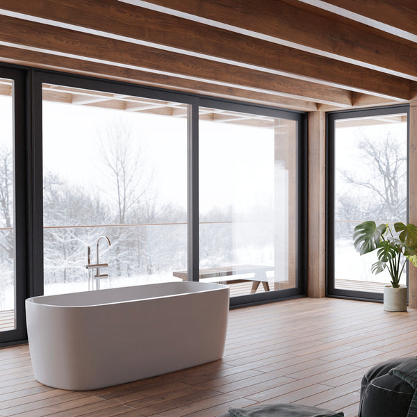Baignoire îlot rectangulaire blanche 170 cm Dune / Rectangular freestanding white bathtub 170 cm Dune / Bañera exenta rectangular blanco 170 cm Dune / Vasca freestanding rettangolare bianco Dune / Vrijstaand rechthoekig bad wit 170 cm Dune