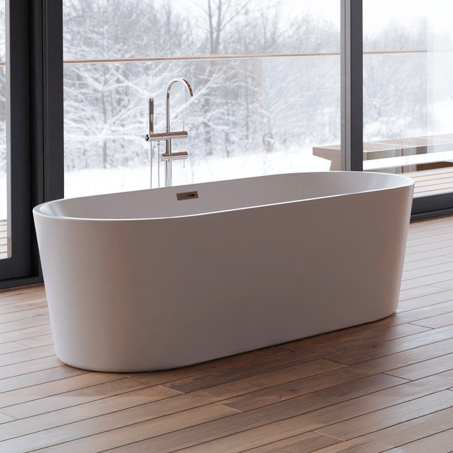 Baignoire îlot ovale blanche 170 cm Jade / Oval freestanding white bathtub 170 cm Jade / Bañera exenta oval blanca 170 cm Jade / Vasca freestanding ovale bianca 170 cm Jade / Ovale vrijstaand bad wit 170 cm Jade