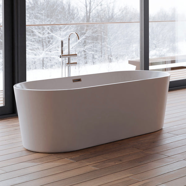 Baignoire îlot ovale blanche 170 cm Jade / Oval freestanding white bathtub 170 cm Jade / Bañera exenta oval blanca 170 cm Jade / Vasca freestanding ovale bianca 170 cm Jade / Ovale vrijstaand bad wit 170 cm Jade