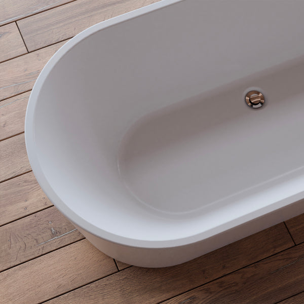 Baignoire îlot ovale blanche 170 cm Jade / Oval freestanding white bathtub 170 cm Jade / Bañera exenta oval blanca 170 cm Jade / Vasca freestanding ovale bianca 170 cm Jade / Ovale vrijstaand bad wit 170 cm Jade