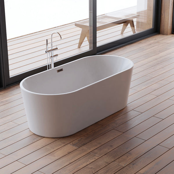 Baignoire îlot ovale blanche 170 cm Jade / Oval freestanding white bathtub 170 cm Jade / Bañera exenta oval blanca 170 cm Jade / Vasca freestanding ovale bianca 170 cm Jade / Ovale vrijstaand bad wit 170 cm Jade