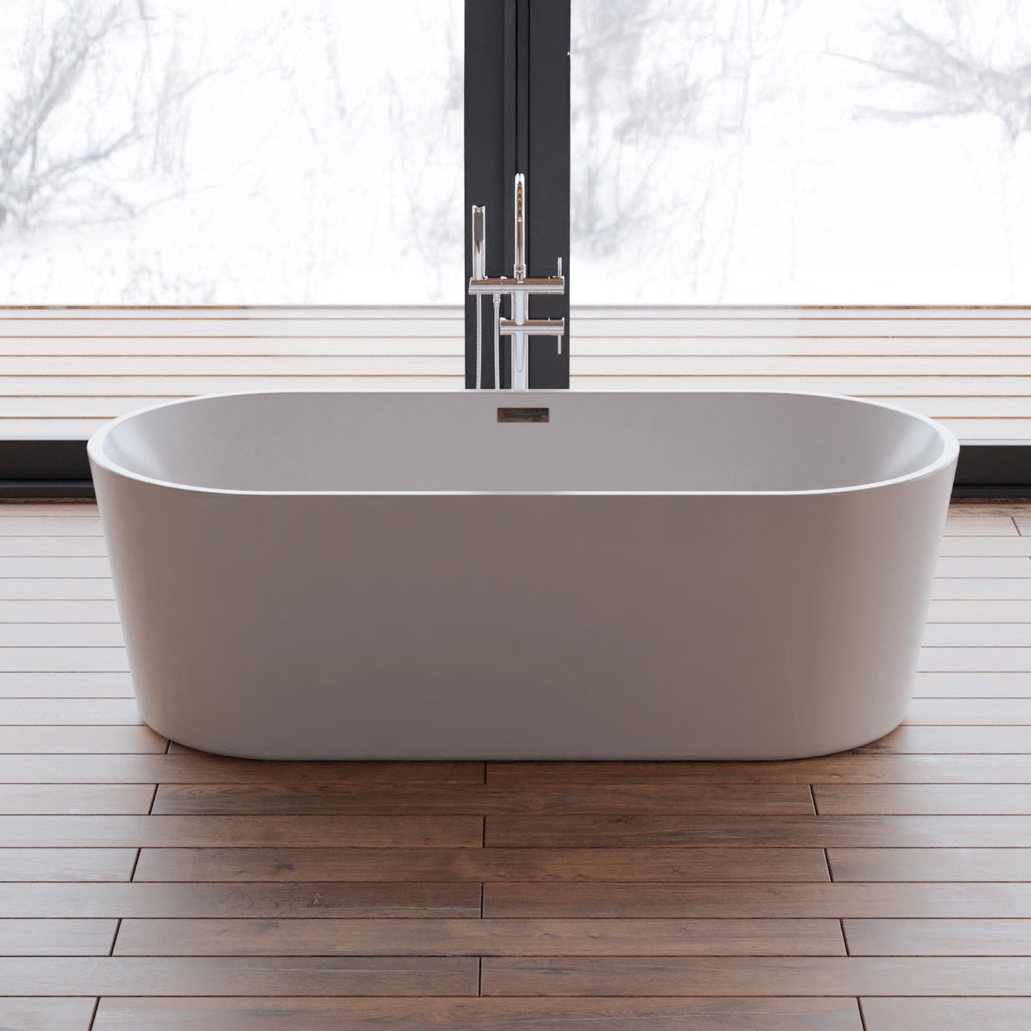 Baignoire îlot ovale blanche 170 cm Jade / Oval freestanding white bathtub 170 cm Jade / Bañera exenta oval blanca 170 cm Jade / Vasca freestanding ovale bianca 170 cm Jade / Ovale vrijstaand bad wit 170 cm Jade