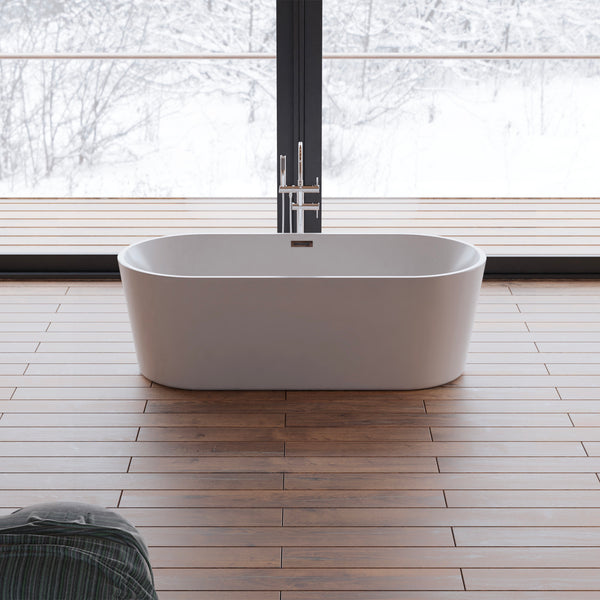 Baignoire îlot ovale blanche 170 cm Jade / Oval freestanding white bathtub 170 cm Jade / Bañera exenta oval blanca 170 cm Jade / Vasca freestanding ovale bianca 170 cm Jade / Ovale vrijstaand bad wit 170 cm Jade