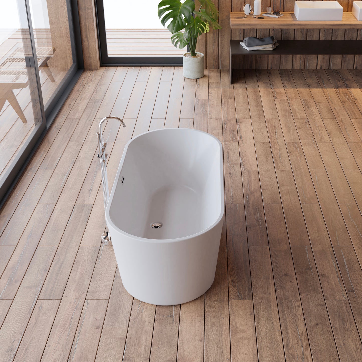 Baignoire îlot ovale blanche 170 cm Jade / Oval freestanding white bathtub 170 cm Jade / Bañera exenta oval blanca 170 cm Jade / Vasca freestanding ovale bianca 170 cm Jade / Ovale vrijstaand bad wit 170 cm Jade