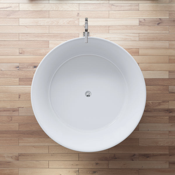 Baignoire îlot ronde blanche Loom / Round freestanding white bath Loom / Bañera exenta redonda blanco Loom / Vasca freestanding ovale bianco Loom / Vrijstaand rond bad wit Loom