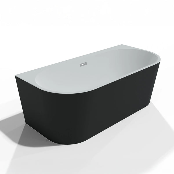 Baignoire semi-îlot murale Naos noire Spalina – vue produit