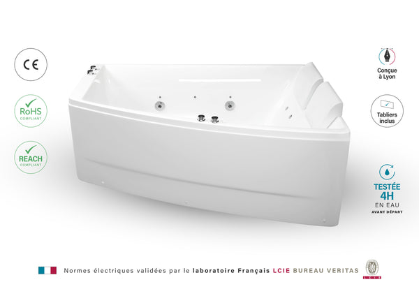Baignoire Balnéo double SANGHA DUO Wave droite reconditionnée