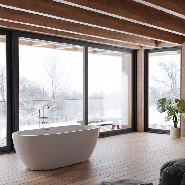 Baignoire îlot ovale blanche 170 cm Samba / Oval freestanding white bathtub 170 cm Samba / Bañera exenta oval blanca 170 cm Samba / Vasca freestanding ovale bianca 170 cm Samba / Ovale vrijstaand bad wit 170 cm Samba