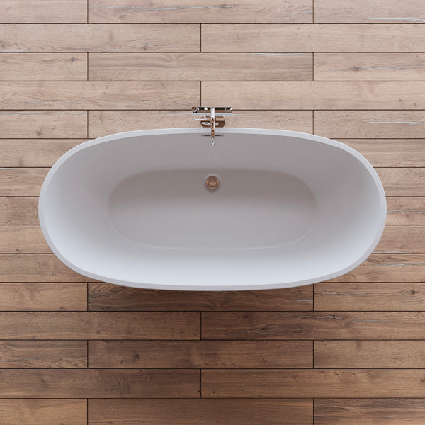 Baignoire îlot ovale blanche 170 cm Samba / Oval freestanding white bathtub 170 cm Samba / Bañera exenta oval blanca 170 cm Samba / Vasca freestanding ovale bianca 170 cm Samba / Ovale vrijstaand bad wit 170 cm Samba