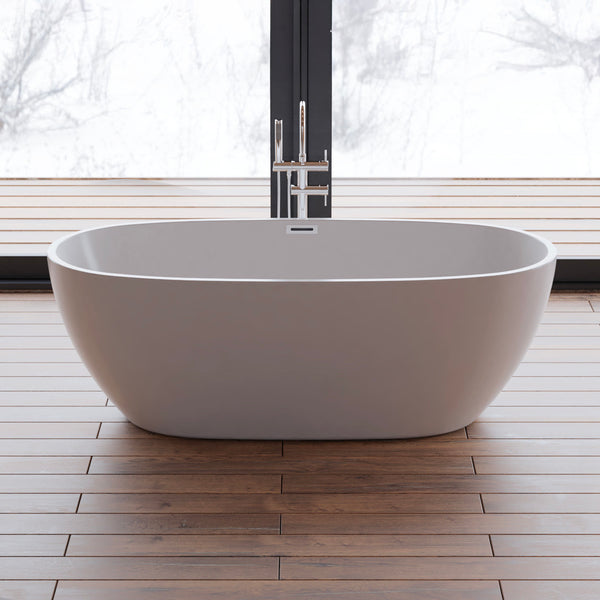Baignoire îlot ovale blanche 170 cm Samba / Oval freestanding white bathtub 170 cm Samba / Bañera exenta oval blanca 170 cm Samba / Vasca freestanding ovale bianca 170 cm Samba / Ovale vrijstaand bad wit 170 cm Samba