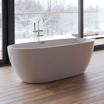Baignoire îlot ovale blanche 170 cm Samba / Oval freestanding white bathtub 170 cm Samba / Bañera exenta oval blanca 170 cm Samba / Vasca freestanding ovale bianca 170 cm Samba / Ovale vrijstaand bad wit 170 cm Samba