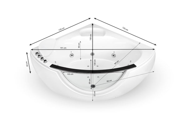 Baignoire Balnéo hublot SAMSARA Wave reconditionnée