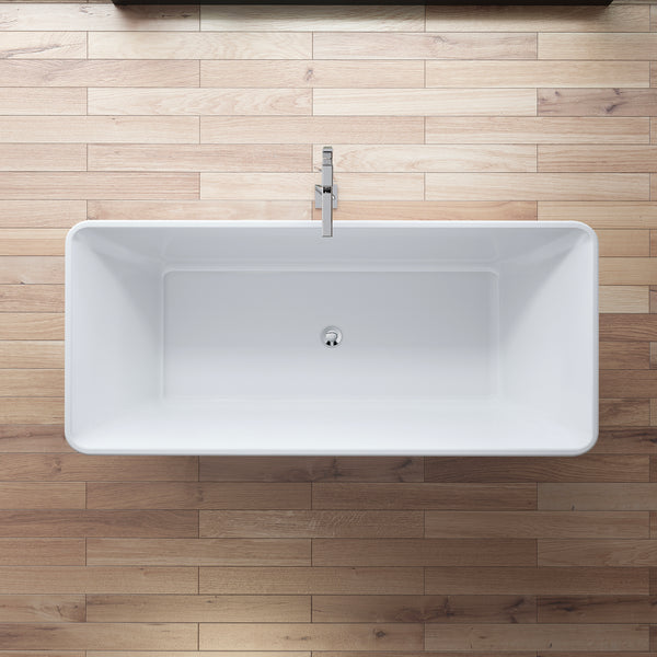 Baignoire îlot rectangulaire blanche 170 cm Sorrow / Rectangular freestanding white bathtub 170 cm Sorrow / Bañera exenta rectangular blanco 170 cm Sorrow / Vasca freestanding rettangolare bianco Sorrow / Vrijstaand rechthoekig bad wit 170 cm Sorrow