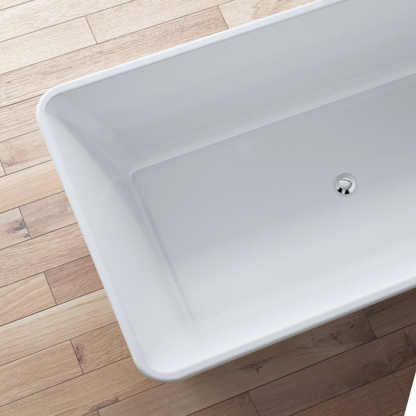 Baignoire îlot rectangulaire blanche 170 cm Sorrow / Rectangular freestanding white bathtub 170 cm Sorrow / Bañera exenta rectangular blanco 170 cm Sorrow / Vasca freestanding rettangolare bianco Sorrow / Vrijstaand rechthoekig bad wit 170 cm Sorrow