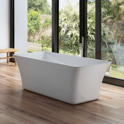 Baignoire îlot rectangulaire blanche 170 cm Sorrow / Rectangular freestanding white bathtub 170 cm Sorrow / Bañera exenta rectangular blanco 170 cm Sorrow / Vasca freestanding rettangolare bianco Sorrow / Vrijstaand rechthoekig bad wit 170 cm Sorrow