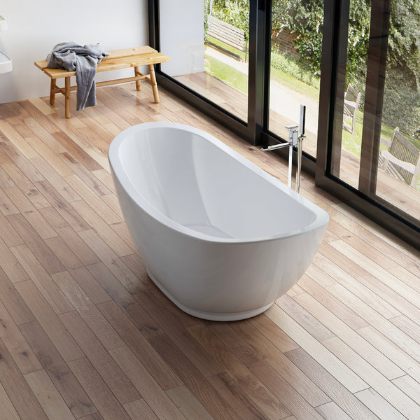 Baignoire îlot ovale blanche 175 cm Zegg / Oval freestanding white bathtub 175 cm Zegg / Bañera exenta oval blanca 175 cm Zegg / Vasca freestanding ovale bianca 175 cm Zegg / Ovale vrijstaand bad wit 175 cm Zegg