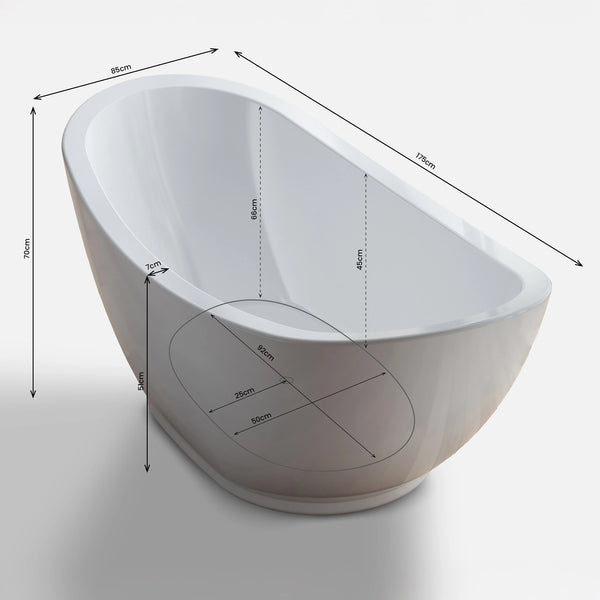 Baignoire îlot ovale Zegg blanche Spalina – vue produit