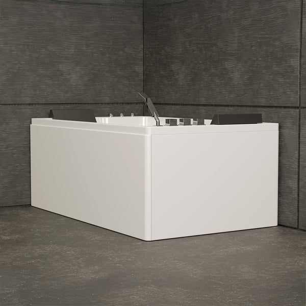 Baignoire balnéo d’angle deux personnes blanche et noire 170 cm Brava duo Jets / Two-person corner whirlpool bath white and black 170 cm Brava duo Jets / Bañera hidromasaje esquinera dos personas blanco y negro 170 cm Brava duo Jets / Vasca idromassaggio angolare due persone bianca e nera 170 cm Brava duo Jets / 2-persoons bubbelbad hoekwhirlpool wit en zwart 170 cm Brava duo Jets
