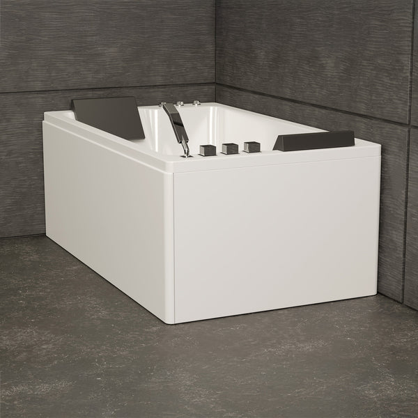 Baignoire balnéo d’angle deux personnes blanche et noire 170 cm Brava duo Jets / Two-person corner whirlpool bath white and black 170 cm Brava duo Jets / Bañera hidromasaje esquinera dos personas blanco y negro 170 cm Brava duo Jets / Vasca idromassaggio angolare due persone bianca e nera 170 cm Brava duo Jets / 2-persoons bubbelbad hoekwhirlpool wit en zwart 170 cm Brava duo Jets