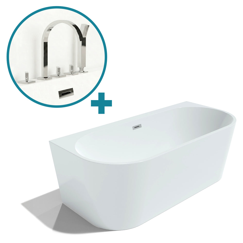 Baignoire semi-îlot murale Naos Spalina – vue produit