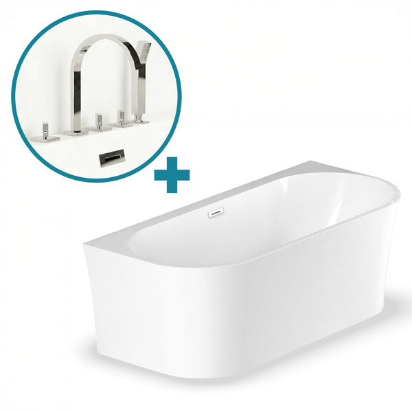 Baignoire semi-îlot murale Ruby Spalina – vue produit