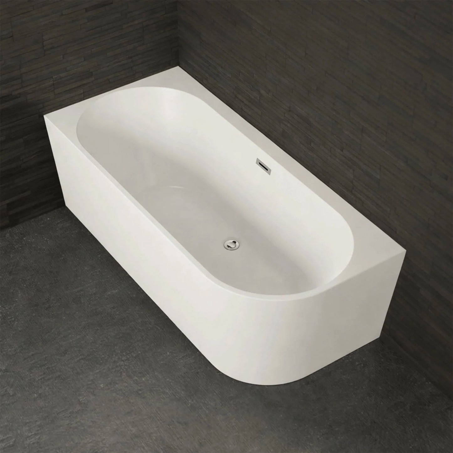 Baignoire semi-îlot murale d’angle Capri 170 cm blanche Spalina version gauche – vue produit