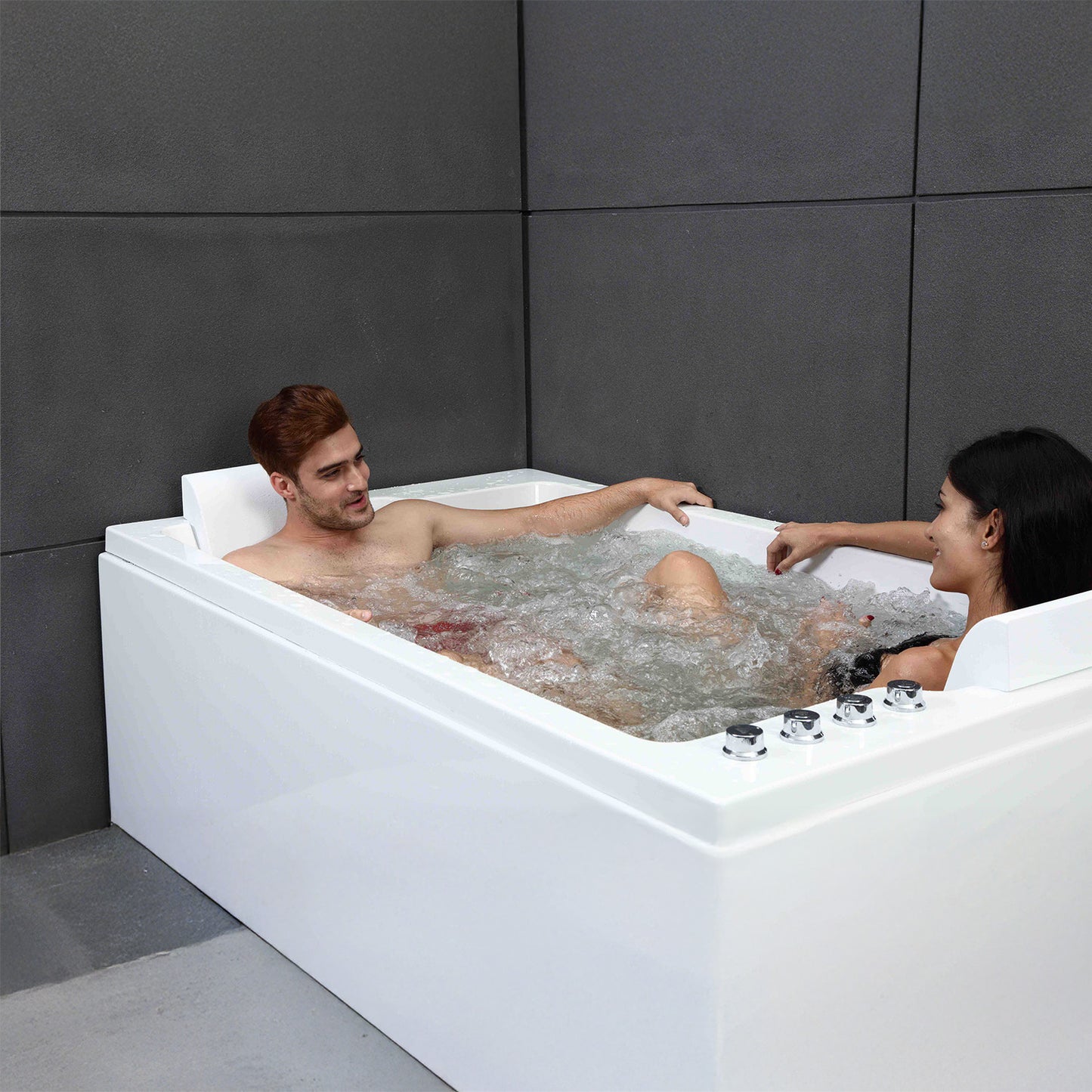 Baignoire balnéo deux personnes blanche 170 cm Cetana duo Wave / Rectangular 2-person whirlpool bathtub white 170 cm Cetana duo Wave / Bañera de hidromasaje doble blanco 170 cm Cetana duo Wave / Vasca idromassaggio 2 posti rettangolare bianco 170 cm Cetana duo Wave / Rechthoekig 2-persoons bubbelbad wit 170 cm Cetana duo Wave