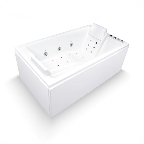 Baignoire balnéo deux personnes blanche 170 cm Cetana duo Wave / Rectangular 2-person whirlpool bathtub white 170 cm Cetana duo Wave / Bañera de hidromasaje doble blanco 170 cm Cetana duo Wave / Vasca idromassaggio 2 posti rettangolare bianco 170 cm Cetana duo Wave / Rechthoekig 2-persoons bubbelbad wit 170 cm Cetana duo Wave