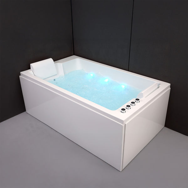 Baignoire balnéo deux personnes blanche 170 cm Cetana duo Wave / Rectangular 2-person whirlpool bathtub white 170 cm Cetana duo Wave / Bañera de hidromasaje doble blanco 170 cm Cetana duo Wave / Vasca idromassaggio 2 posti rettangolare bianco 170 cm Cetana duo Wave / Rechthoekig 2-persoons bubbelbad wit 170 cm Cetana duo Wave
