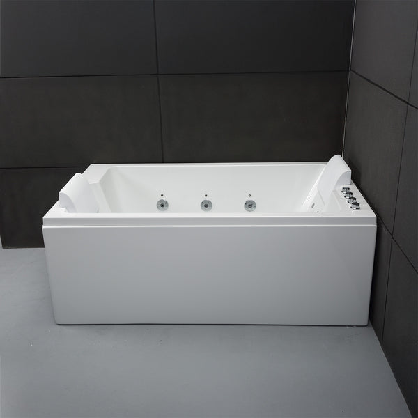 Baignoire balnéo deux personnes blanche 170 cm Cetana duo Wave / Rectangular 2-person whirlpool bathtub white 170 cm Cetana duo Wave / Bañera de hidromasaje doble blanco 170 cm Cetana duo Wave / Vasca idromassaggio 2 posti rettangolare bianco 170 cm Cetana duo Wave / Rechthoekig 2-persoons bubbelbad wit 170 cm Cetana duo Wave