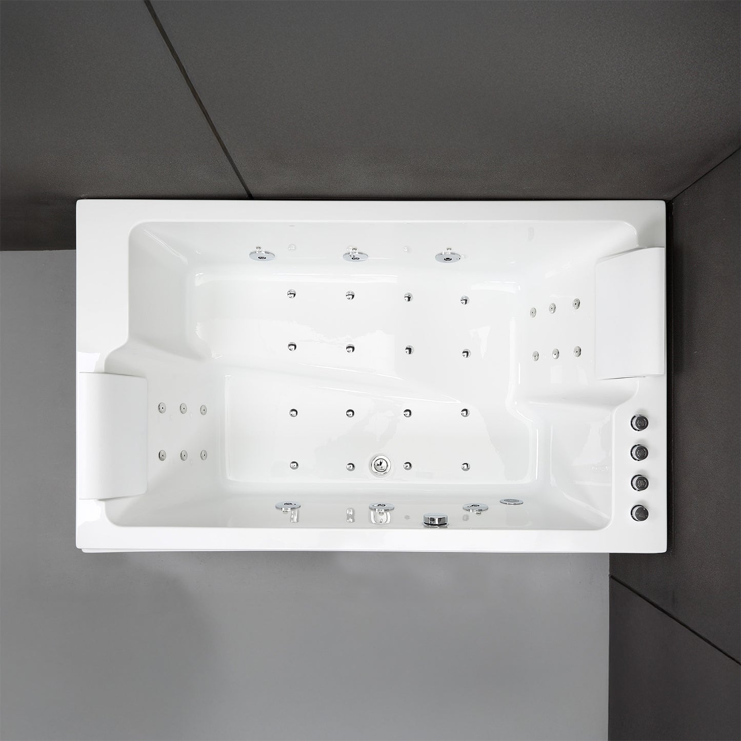 Baignoire balnéo deux personnes blanche 170 cm Cetana duo Wave / Rectangular 2-person whirlpool bathtub white 170 cm Cetana duo Wave / Bañera de hidromasaje doble blanco 170 cm Cetana duo Wave / Vasca idromassaggio 2 posti rettangolare bianco 170 cm Cetana duo Wave / Rechthoekig 2-persoons bubbelbad wit 170 cm Cetana duo Wave