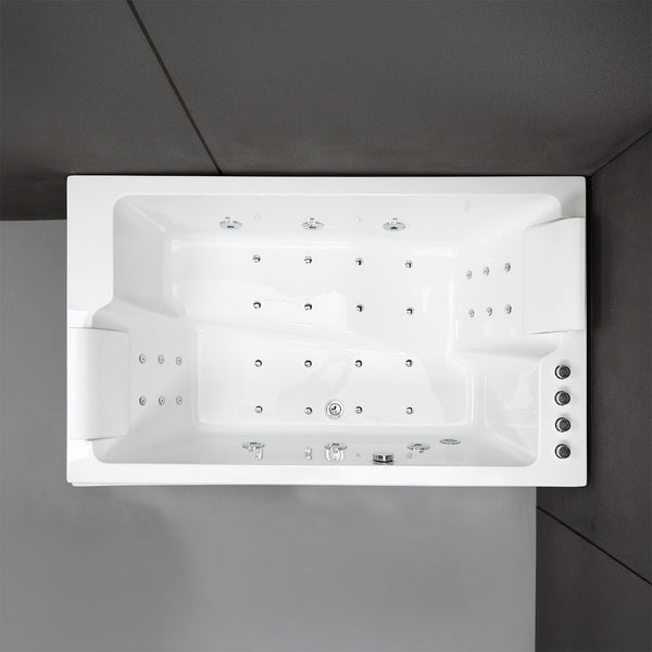 Baignoire balnéo deux personnes blanche 170 cm Cetana duo Wave / Rectangular 2-person whirlpool bathtub white 170 cm Cetana duo Wave / Bañera de hidromasaje doble blanco 170 cm Cetana duo Wave / Vasca idromassaggio 2 posti rettangolare bianco 170 cm Cetana duo Wave / Rechthoekig 2-persoons bubbelbad wit 170 cm Cetana duo Wave