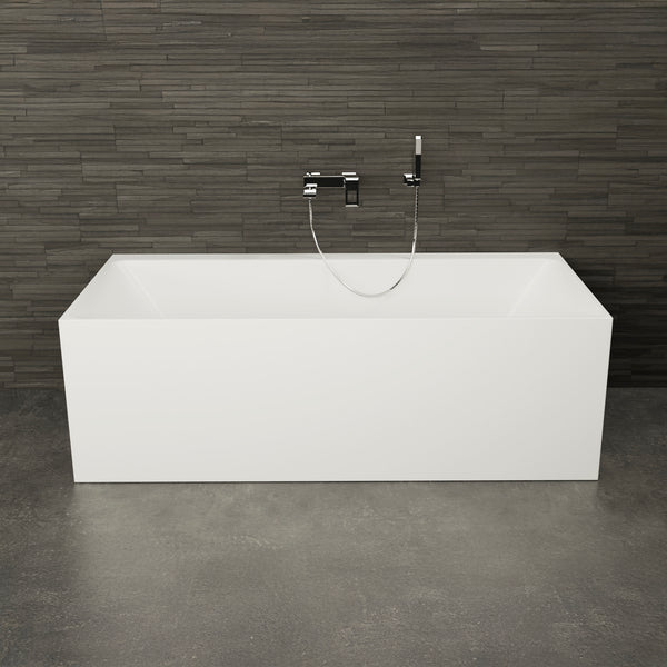 Baignoire semi-îlot murale rectangulaire blanche 170 cm Cobalt / Rectangular back to wall half-freestanding white bathtub 170 cm Cobalt / Bañera semi-exenta mural blanco 170 cm Cobalt / Vasca freestanding a parete destra bianco 170 cm Cobalt / Rechthoekig vrijstaand bad wit 170 cm Cobalt 
