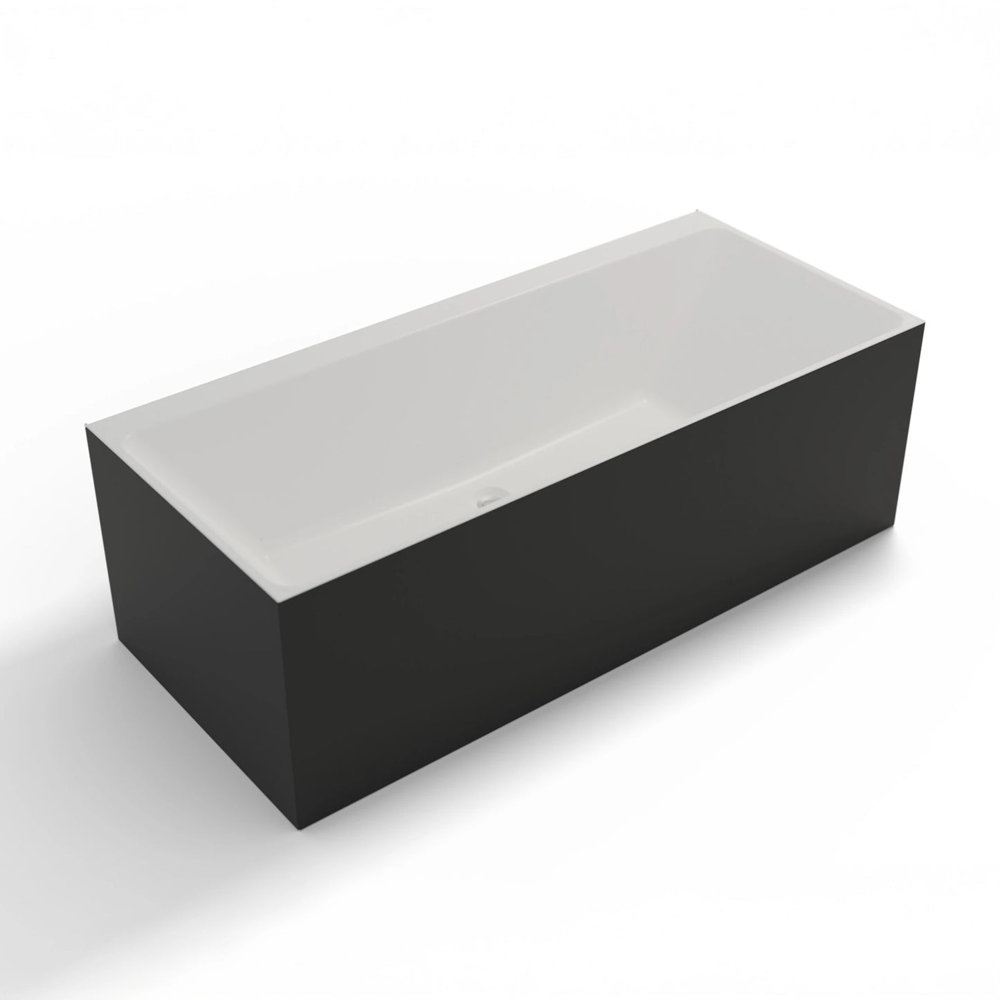 Baignoire Cobalt 170 noire installée contre un mur en salle de bain