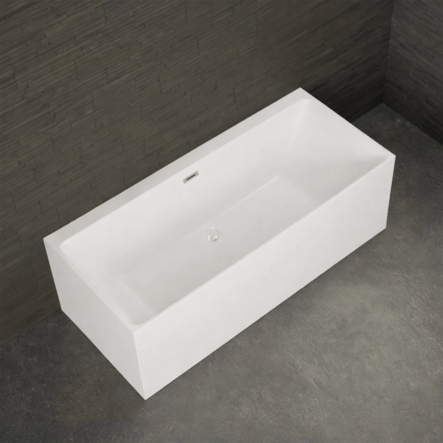 Baignoire semi-îlot rectangulaire Cobalt blanche Spalina – vue produit