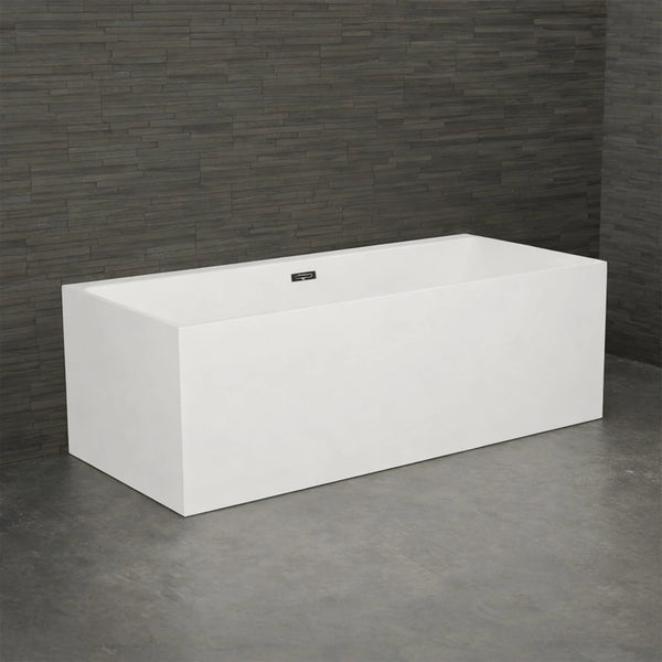 Baignoire semi-îlot rectangulaire Cobalt blanche Spalina – vue produit