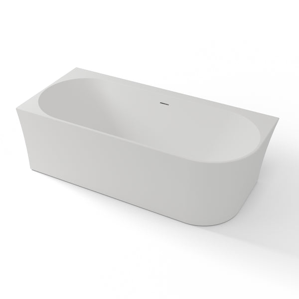 Baignoire semi-îlot murale d’angle Cosmic 170 cm blanche Spalina version gauche – vue produit